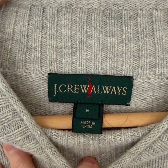 J. Crew Gray and Cream/White Polka Dot Roll Neck Sweater - Picture 4 of 10